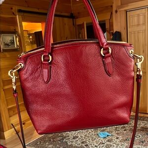 🍒 Coach Cherry Red Leather Shoulder Bag PBB Remi Sat